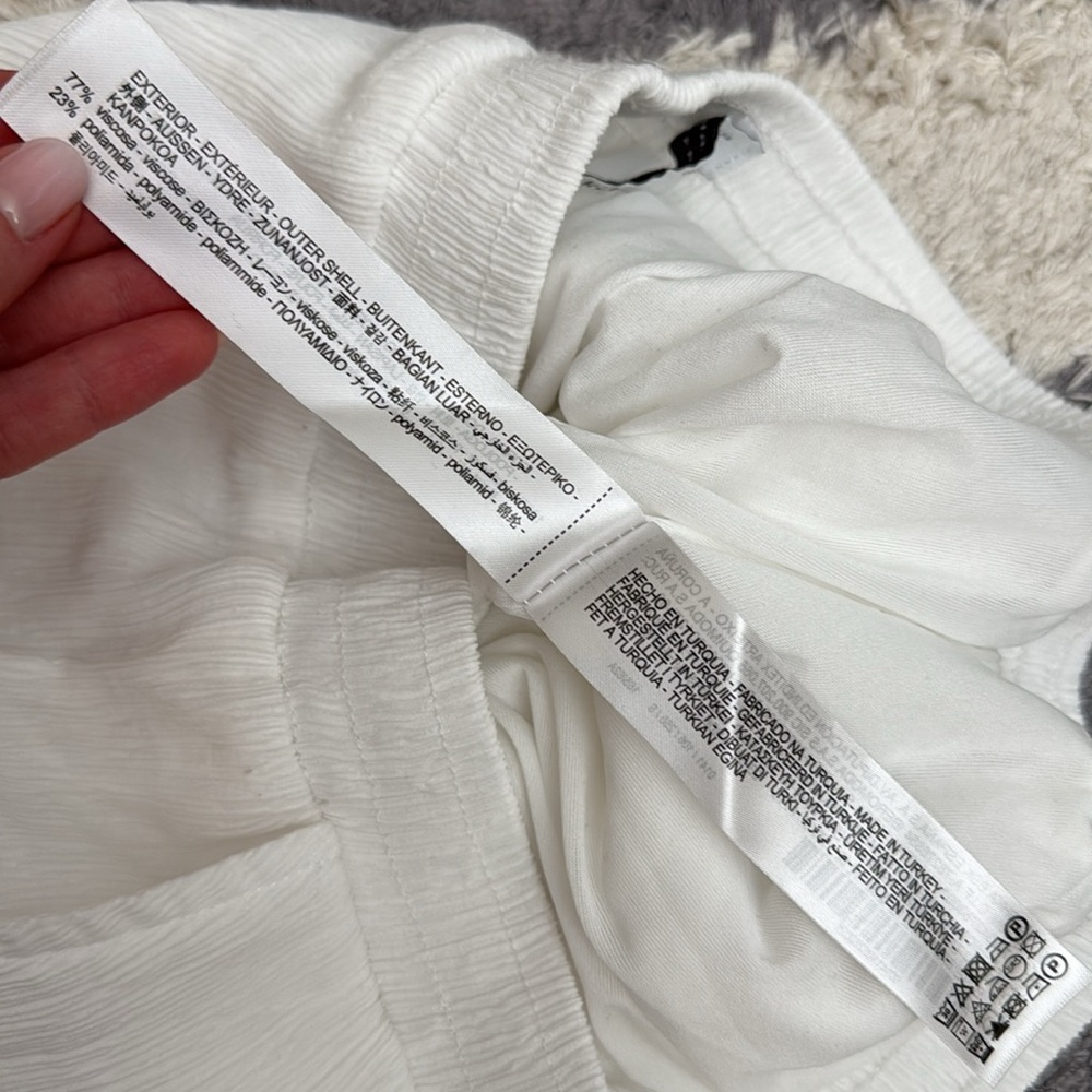 Bershka White Straight Leg gauze textured Pants size S - Picture 12 of 14